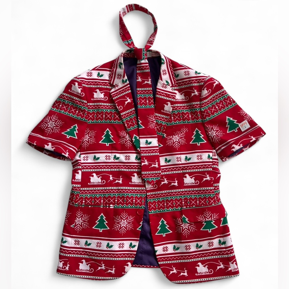 Opposuits Short Sleeve Christmas Jacket and Tie